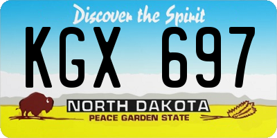 ND license plate KGX697