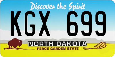 ND license plate KGX699