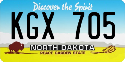 ND license plate KGX705