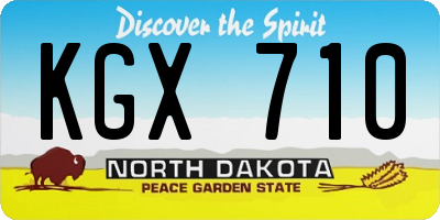 ND license plate KGX710