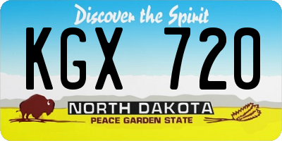 ND license plate KGX720