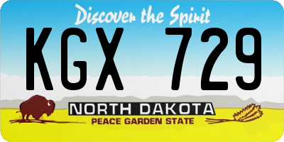 ND license plate KGX729