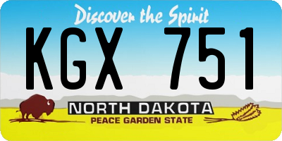 ND license plate KGX751
