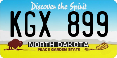 ND license plate KGX899