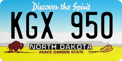 ND license plate KGX950