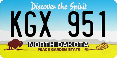 ND license plate KGX951