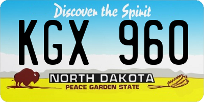ND license plate KGX960