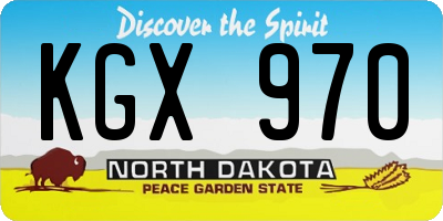 ND license plate KGX970