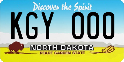 ND license plate KGY000