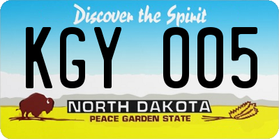 ND license plate KGY005