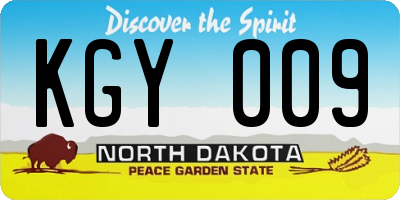 ND license plate KGY009