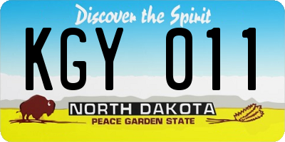 ND license plate KGY011