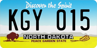 ND license plate KGY015