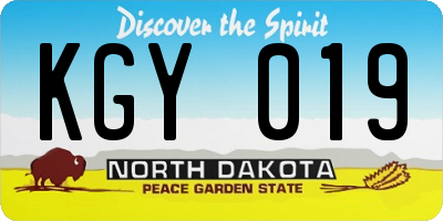 ND license plate KGY019