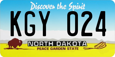 ND license plate KGY024