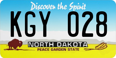 ND license plate KGY028