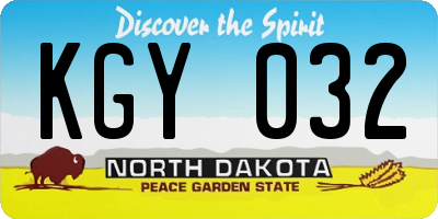 ND license plate KGY032