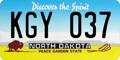 ND license plate KGY037