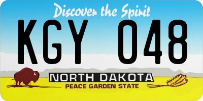 ND license plate KGY048