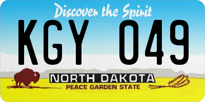 ND license plate KGY049