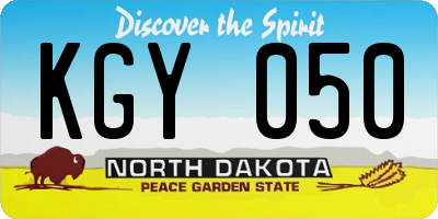 ND license plate KGY050