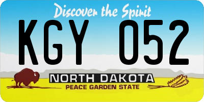 ND license plate KGY052