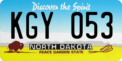 ND license plate KGY053