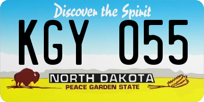 ND license plate KGY055