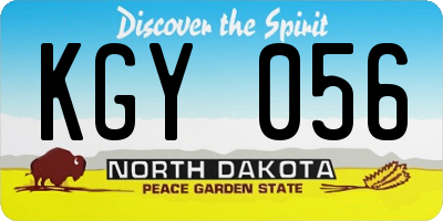 ND license plate KGY056