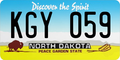 ND license plate KGY059