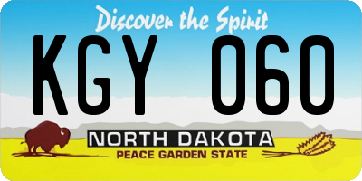 ND license plate KGY060