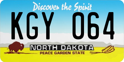 ND license plate KGY064