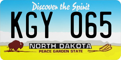 ND license plate KGY065