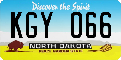ND license plate KGY066