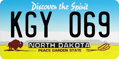 ND license plate KGY069