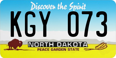 ND license plate KGY073