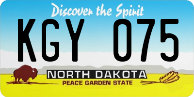ND license plate KGY075