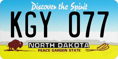 ND license plate KGY077