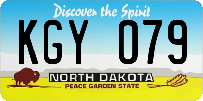 ND license plate KGY079