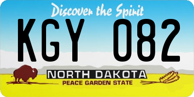 ND license plate KGY082