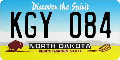 ND license plate KGY084