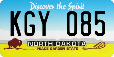ND license plate KGY085