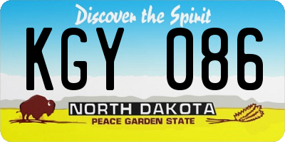 ND license plate KGY086