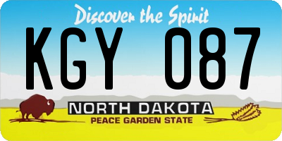 ND license plate KGY087