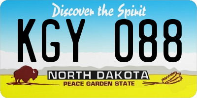 ND license plate KGY088