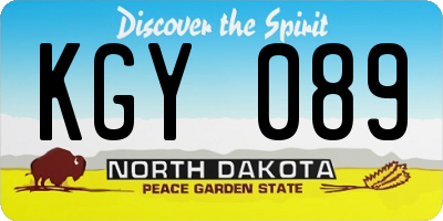 ND license plate KGY089