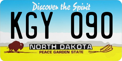 ND license plate KGY090