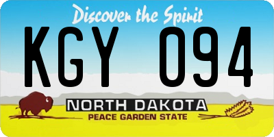 ND license plate KGY094
