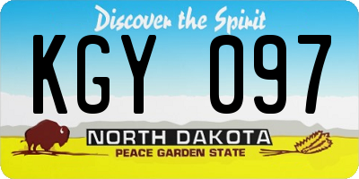 ND license plate KGY097