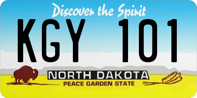 ND license plate KGY101
